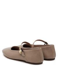 TOMMY HILFIGER - Tommy Hilfiger Baleriny Leather Maryjane Ballerina FW0FW08651 Beżowy. Kolor: beżowy. Materiał: skóra #4