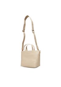TOMMY HILFIGER - Tommy Hilfiger Torebka Th Logotape Mini Tote AW0AW17694 Beżowy. Kolor: beżowy. Materiał: skórzane #5