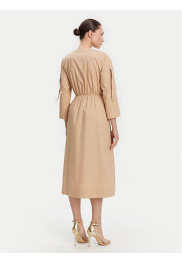 Liu Jo Sukienka codzienna WA5170 T4390 Beżowy Regular Fit. Okazja: na co dzień. Kolor: beżowy. Materiał: bawełna. Typ sukienki: proste. Styl: casual