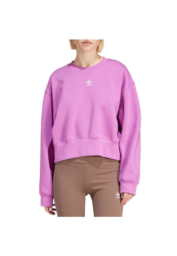Adidas - Bluza adidas Originals Adicolor Essentials Crew Sweatshirt IR5975 - różowa. Kolor: różowy. Materiał: materiał, bawełna, poliester. Wzór: aplikacja. Styl: klasyczny, sportowy