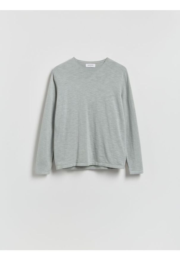 Reserved - Bawełniany sweter - jasnoszary. Kolor: szary. Materiał: bawełna