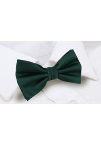 Mucha Męska z Poszetką - Chattier - Zieleń Butelkowa, Bez Wzoru. Styl: elegancki, sportowy #4