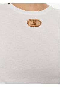 Elisabetta Franchi T-Shirt MA-52N-41E2-V180 Biały Regular Fit. Kolor: biały. Materiał: bawełna #4
