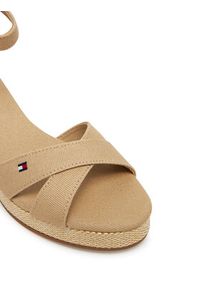 TOMMY HILFIGER - Tommy Hilfiger Espadryle Flag Criss-Cros Mid Wedge Espad FW0FW08481 Beżowy. Kolor: beżowy. Materiał: materiał #4