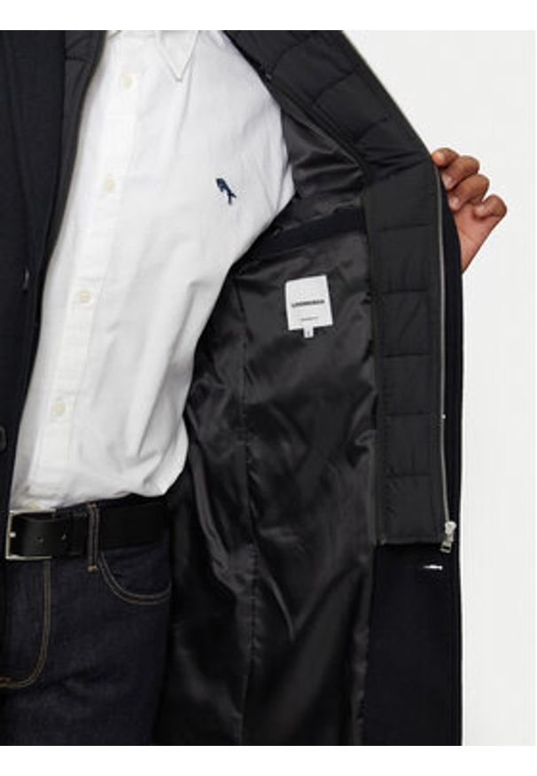 Lindbergh Płaszcz wełniany 30-303046 Czarny Regular Fit. Kolor: czarny. Materiał: syntetyk