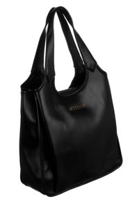 Shopper bag czarny Monnari BAG3190-020. Kolor: czarny. Wzór: gładki. Materiał: skórzane #1