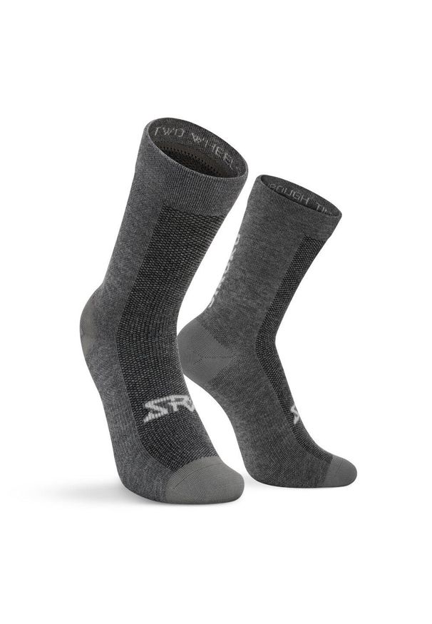 SIROKO - Skarpetki rowerowe z wełną merino kolarsjie unisex SRX Maloja. Kolor: szary. Materiał: wełna. Sport: kolarstwo