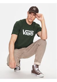 Vans T-Shirt Mn Vans Classic VN000GGG Khaki Classic Fit. Kolor: brązowy. Materiał: bawełna #4