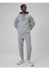 4f - 4F Bluza dresowa regular z kapturem męska - szara M. Okazja: na co dzień. Typ kołnierza: kaptur. Kolor: szary. Materiał: dresówka. Długość rękawa: raglanowy rękaw. Styl: casual #2