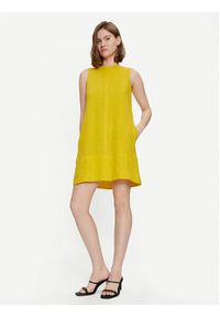 Marella Sukienka letnia Curzia 2413221074 Żółty Regular Fit. Kolor: żółty. Materiał: len. Sezon: lato