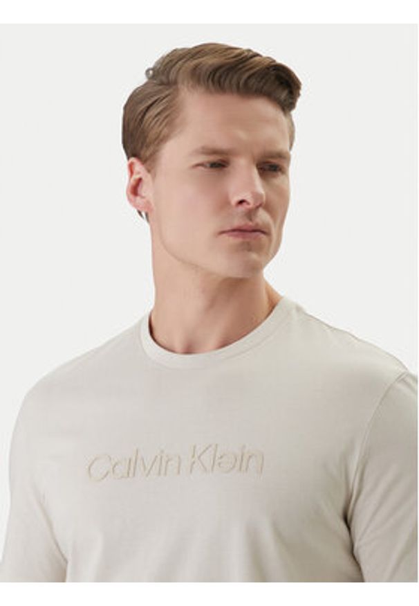 Calvin Klein T-Shirt LV04LF810G Écru Regular Fit. Materiał: bawełna