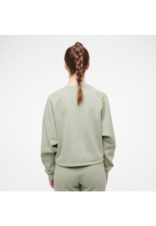 Bluza damska Puma crop. Kolor: zielony. Materiał: materiał, bawełna
