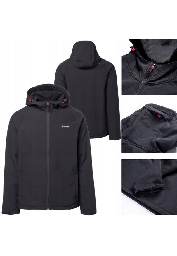 Kurtka męska Hi-tec Neti II softshell. Kolor: czarny. Materiał: syntetyk. Sport: turystyka piesza