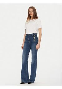 Elisabetta Franchi T-Shirt MA-002-51E2-V200 Biały Regular Fit. Kolor: biały. Materiał: bawełna #4