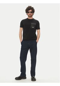 Karl Lagerfeld - KARL LAGERFELD T-Shirt 755037 552221 Czarny Regular Fit. Typ kołnierza: dekolt w karo. Kolor: czarny. Materiał: bawełna