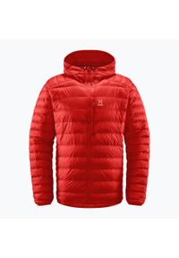 Kurtka puchowa męska Haglöfs Roc Down Hood. Kolor: czerwony. Materiał: puch