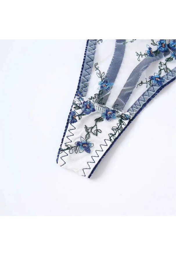 Intica - Komplet bielizny koronkowej na romantyczne wieczory Rosaura. Kolor: niebieski. Materiał: koronka. Wzór: koronka