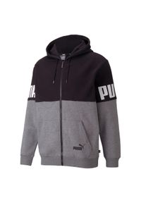 Bluza dresowa męska Puma POWER COLORBLOCK FZ. Kolor: szary. Materiał: dresówka #1