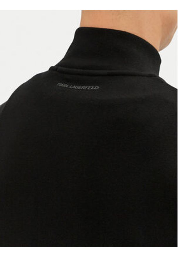 Karl Lagerfeld - KARL LAGERFELD Bluza 705750 500900 Czarny Regular Fit. Typ kołnierza: dekolt w karo. Kolor: czarny. Materiał: bawełna