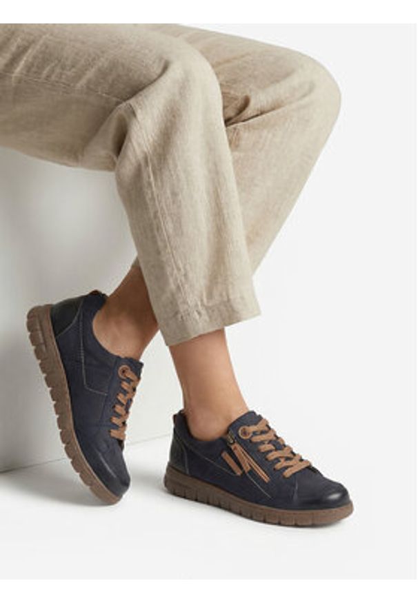 Go Soft Sneakersy CEO-WI23-GHANA-13 Granatowy. Kolor: niebieski. Materiał: nubuk, skóra