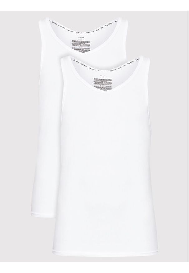 Calvin Klein Underwear Komplet 2 tank topów 000NB1099A Biały Slim Fit. Kolor: biały. Materiał: bawełna