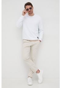 Armani Exchange bluza bawełniana 3LZMAF.ZJFAZ męska kolor biały gładka. Kolor: biały. Materiał: bawełna. Wzór: gładki #3