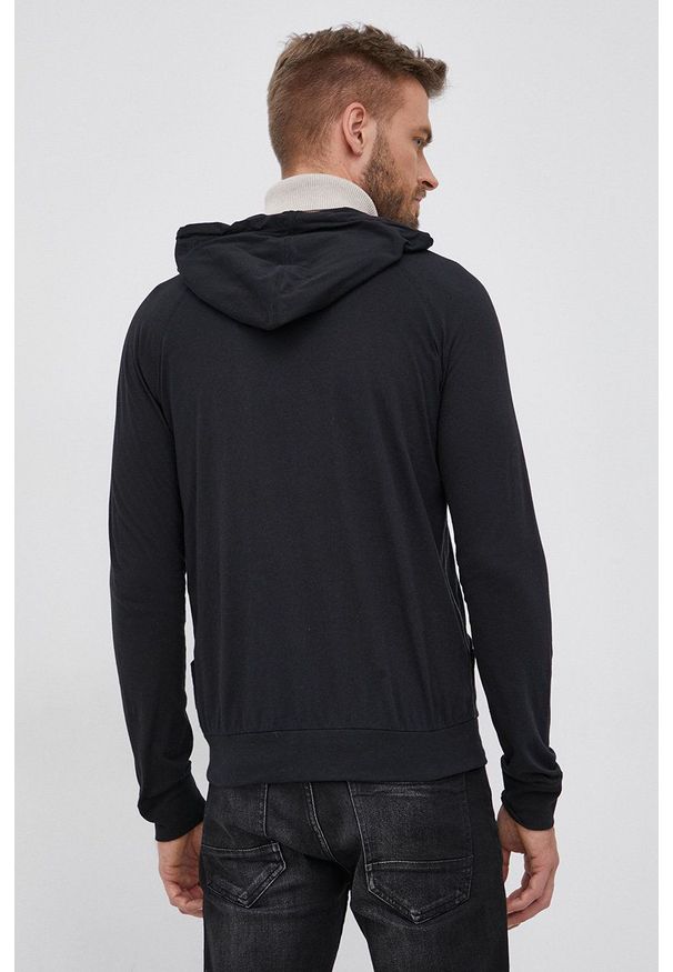 Paul Smith - Bluza bawełniana. Typ kołnierza: kaptur. Kolor: czarny. Materiał: bawełna. Długość rękawa: raglanowy rękaw. Wzór: gładki