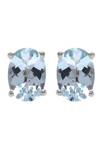 Braccatta - TARA 8 Srebrne kolczyki z blue topaz owal 2ct.. Materiał: srebrne. Kolor: srebrny. Kamień szlachetny: topaz #1