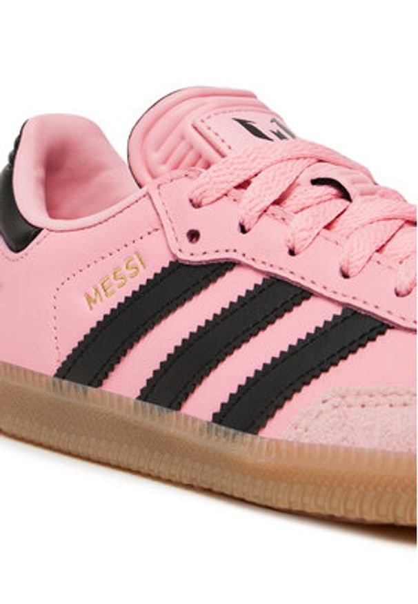 Adidas - adidas Buty do piłki nożnej Samba Messi Indoor JR0424 Różowy. Kolor: różowy. Materiał: skóra