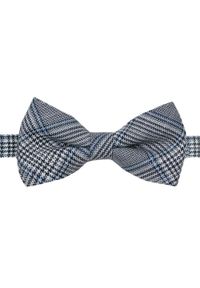 Wełniana Mucha Męska - His Story - Niebieska w Kratkę. Kolor: niebieski. Materiał: wełna. Wzór: kratka. Styl: elegancki, sportowy #1