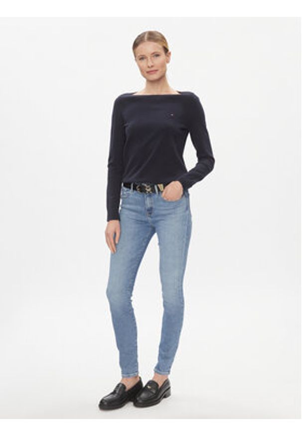 TOMMY HILFIGER - Tommy Hilfiger Sweter WW0WW42050 Granatowy Regular Fit. Kolor: niebieski. Materiał: bawełna