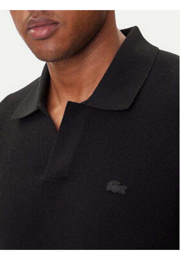 Lacoste Polo AH5186 Czarny Regular Fit. Typ kołnierza: polo. Kolor: czarny. Materiał: bawełna
