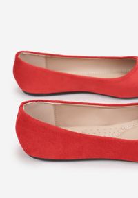 Born2be - Czerwone Balerinki Prisoesa. Nosek buta: okrągły. Kolor: czerwony. Materiał: skóra ekologiczna. Styl: klasyczny #5