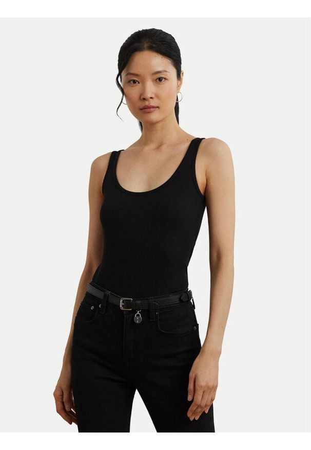 Lauren Ralph Lauren - LAUREN RALPH LAUREN Top 200704777005 Czarny Slim Fit. Kolor: czarny. Materiał: bawełna