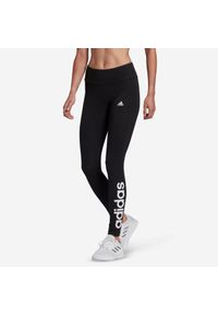 Legginsy Fitness Adidas czarne. Kolor: czarny. Materiał: bawełna, elastan, materiał. Sport: fitness