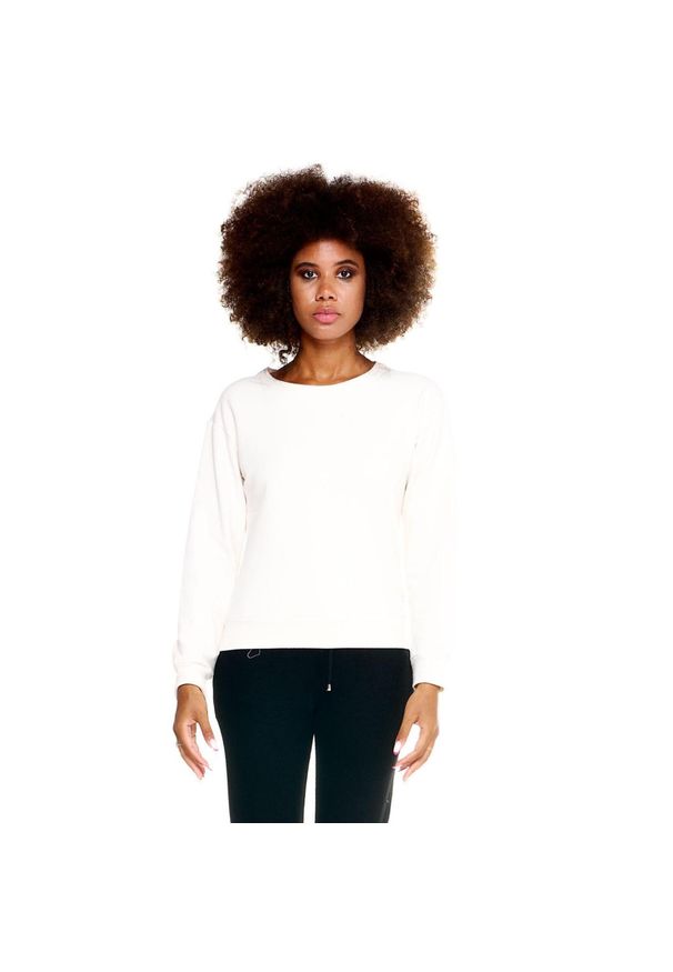 LEONE 1947 APPAREL - Damski sweter Leone Basic z okrągłym dekoltem. Kolor: biały. Materiał: tkanina. Sport: fitness