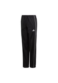 Adidas - Spodnie piłkarskie dla dzieci adidas Core 18 Polyester JUNIOR. Kolor: biały, czarny, wielokolorowy