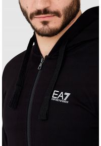 EA7 Emporio Armani - EA7 Czarna bluza męska z kapturem. Typ kołnierza: kaptur. Kolor: czarny #3
