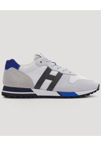Hogan - HOGAN - Białe sneakersy z monogramem H383. Okazja: na co dzień. Nosek buta: okrągły. Kolor: biały. Materiał: guma, tkanina. Wzór: aplikacja #8