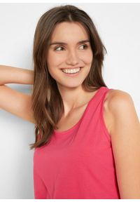 bonprix - Długi top z czystej bawełny (5 sztuk). Kolor: różowy. Materiał: bawełna. Długość: długie. Wzór: gładki, jednolity, melanż #3