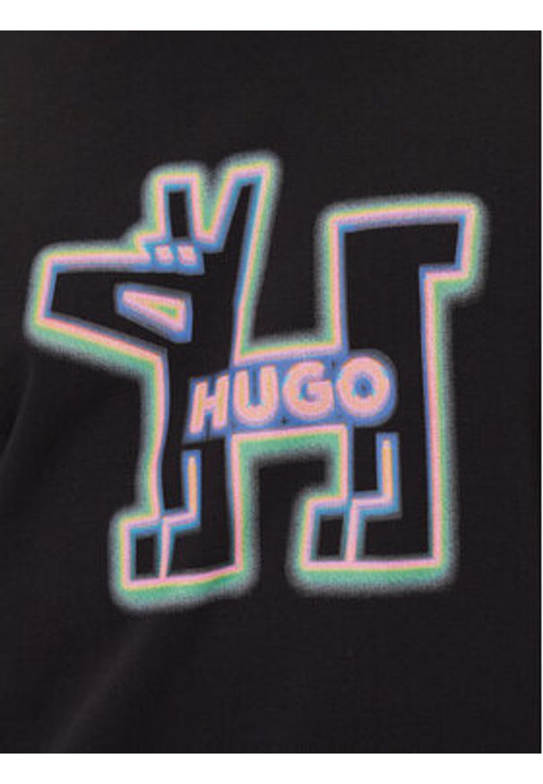 Hugo - HUGO Bluza Newirex 50549213 Czarny Regular Fit. Kolor: czarny. Materiał: bawełna