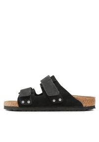 Birkenstock Klapki Uji 1024832 Czarny. Kolor: czarny. Materiał: skóra, nubuk