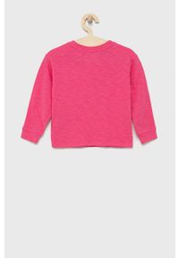 GAP longsleeve bawełniany dziecięcy kolor różowy. Okazja: na co dzień. Kolor: różowy. Materiał: bawełna. Długość rękawa: długi rękaw. Długość: długie. Wzór: nadruk. Styl: casual #2