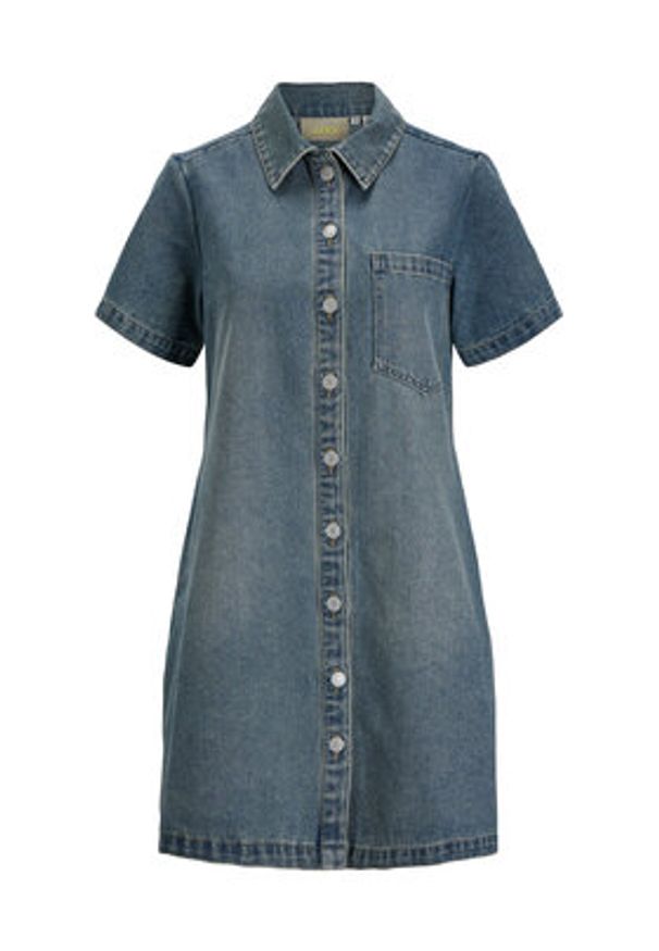 JJXX Sukienka jeansowa 12273029 Niebieski Regular Fit. Kolor: niebieski. Materiał: bawełna