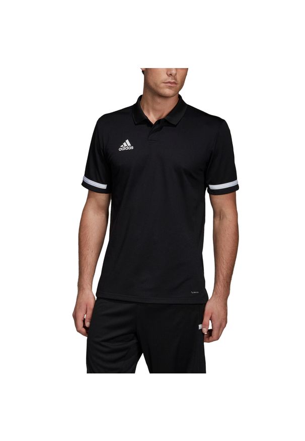 Adidas - Team 19 Polo 888. Typ kołnierza: polo. Kolor: biały, wielokolorowy, czarny. Sport: piłka nożna