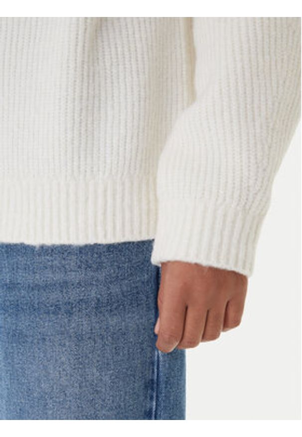 Tommy Jeans Golf Badge DW0DW22109 Écru Relaxed Fit. Typ kołnierza: golf. Materiał: syntetyk