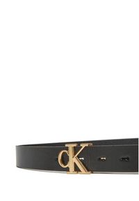 Calvin Klein Pasek Damski Monogram Plaque Buckle 25Mm Rev LV04K7005G Czarny. Kolor: czarny. Materiał: skóra #4