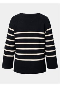 Zizzi Sweter M61259A Czarny Regular Fit. Kolor: czarny. Materiał: wiskoza