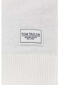 Tom Tailor Sweter męski kolor biały. Okazja: na co dzień. Kolor: biały. Materiał: materiał, bawełna. Długość rękawa: długi rękaw. Długość: długie. Styl: casual