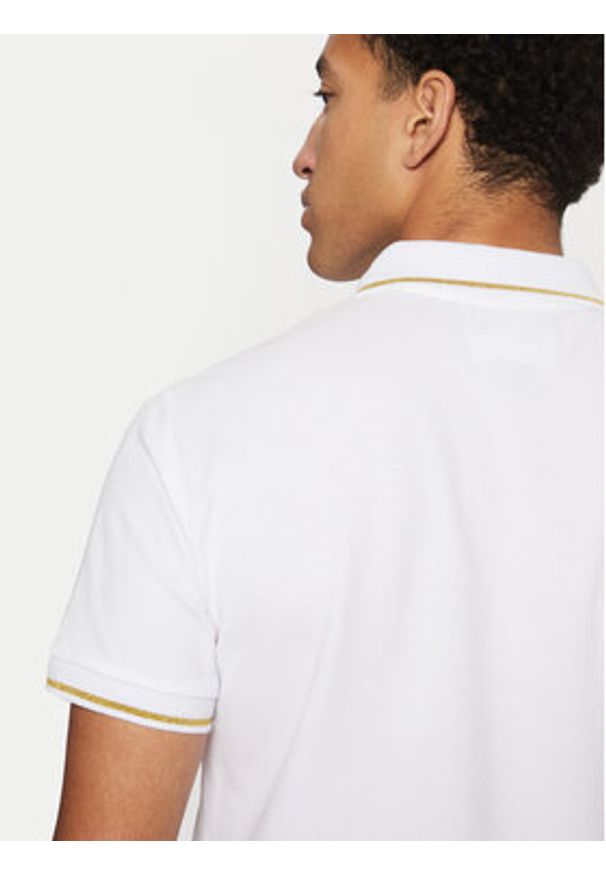 Versace Jeans Couture Polo 78GAGT00 Biały Regular Fit. Typ kołnierza: polo. Kolor: biały. Materiał: bawełna